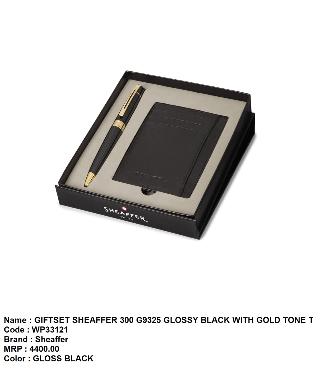 Giftset sheaffer 300 G9325 glossy black with gold tone trim
